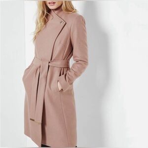 Women’s Ted Baker Wool Wrap Coat Camel